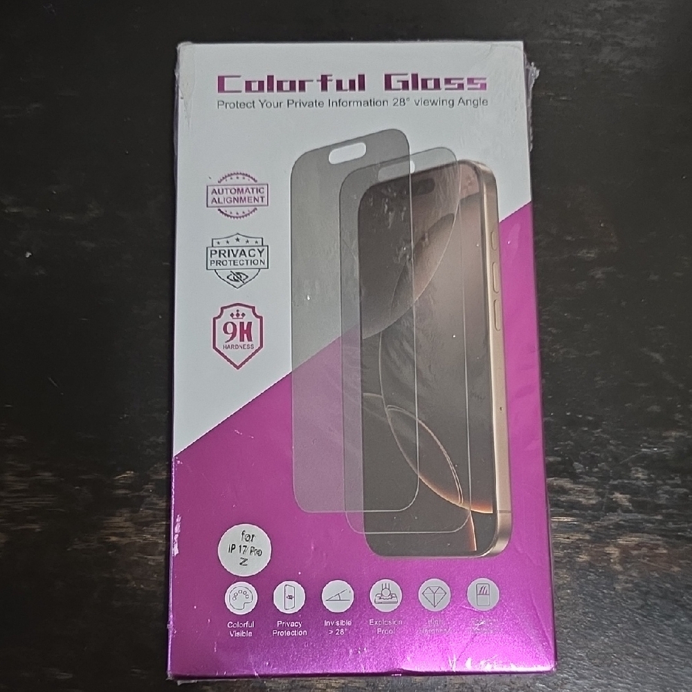 Miracle Colorful Glass Privacy Screen Protector - Magenta Accent